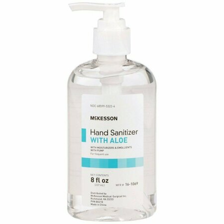 MCKESSON Gel Hand Sanitizer with Aloe, 8 oz. Pump Bottle, 24PK 16-1069